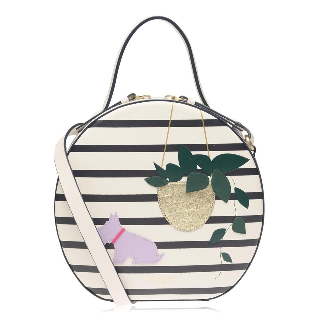 Radley London “Be-Leaf in Yourself” Striped Round Crossbody Bag